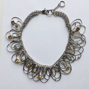 Rhodium Loopy Necklace